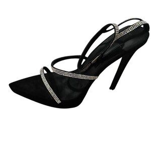 Shoe Republica Black and silver high heel shoes